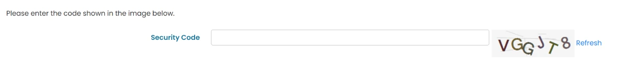 Security Code verification field
