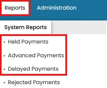 Added Reports Dropdown