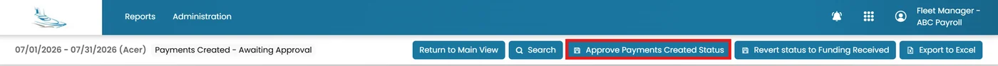 “Payments Created” Button Split into Two Options