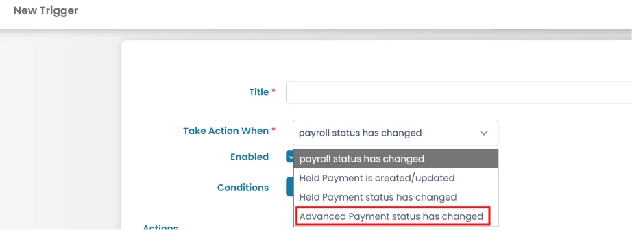 Advanced Payment Trigger Notifications
