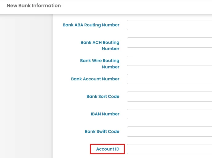 Source Bank Account ID Field