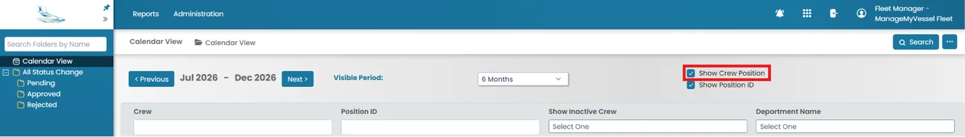 Hide Crew Position in Crew Planner Calendar View